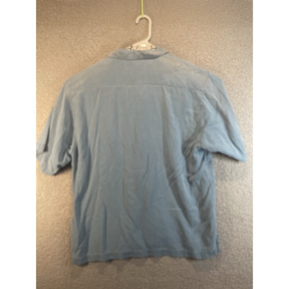 Tommy Bahama Men's L  100% Silk Button Up Short Sleeve Pocket Dress Shirt - Picture 5 of 6
